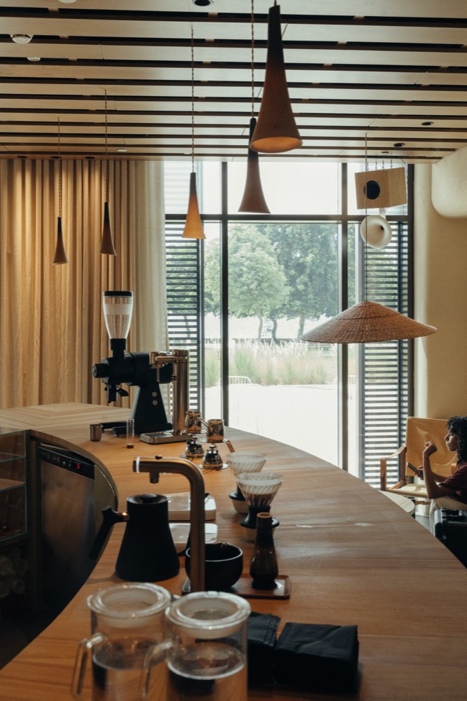 Filter brew bar at the window